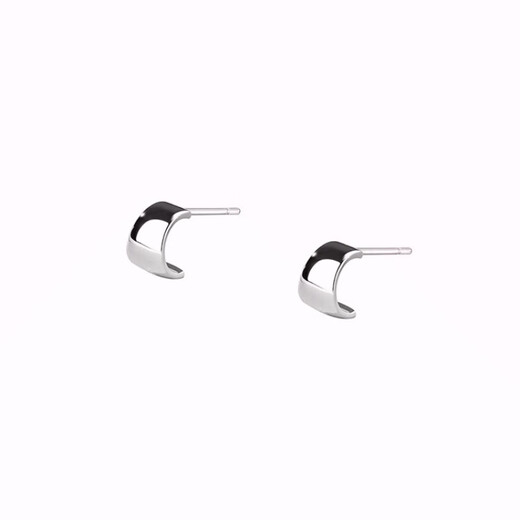 Guanpuge Fat Donglai same style men's platinum earrings Pt950 women's platinum trendy earrings men's glossy curved ear bone nails simple C-shaped earrings (pair
