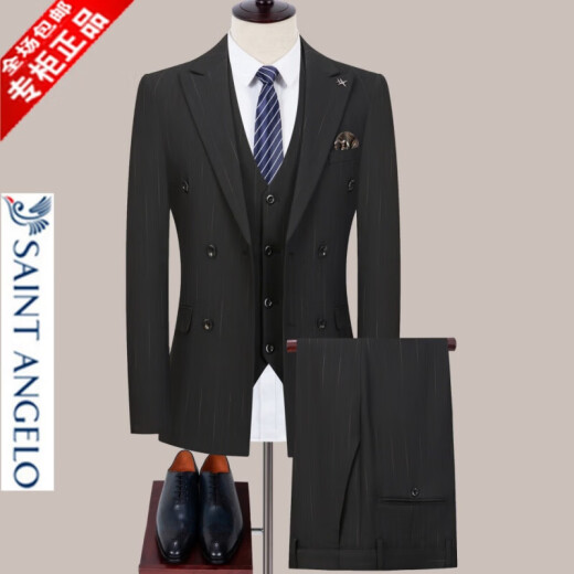 Anngelo Anngelo Anngelo Anngelo Traje Juego de negocios para hombres Casco del novio del novio del novio del novio Slim Hosting Professional Clothing 6189 Lanshang [abrigo + pantalones + chaleco] Doble XL 180/52 [sugerido 150-165 Jin [Jin iguala 0.5 kg]]]