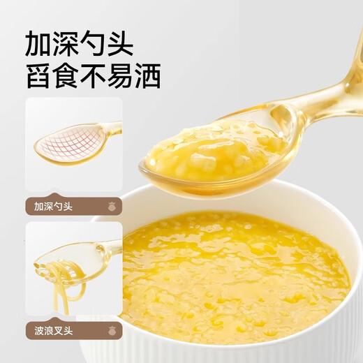 英氏宝宝勺子学吃训练筷子自主进食勺子婴儿叉勺学食餐具婴儿童餐具 【PPSU】弯头叉勺-赠防尘收纳盒