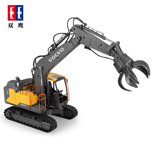 DOUBLE E Double Eagle children's electric remote control excavator Volvo excavator alloy excavator model charger E568-001