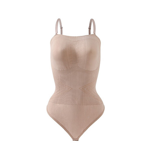 Yalu belly-tightening butt tightening belly-tightening body-shaping reinforced version of triangle jumpsuit thong tights black S
