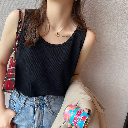 Yu Zhaolin (YUZHAOLIN) suspender vest women's base cover for breast-covering suit inside and can be worn with versatile tops sleeveless T-shirt spring and summer white