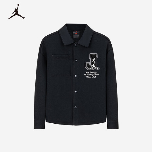 NIKE JORDAN Nike AJ children's shirt 2025 spring new comfortable terry children's long-sleeved shirt black 110/56(5)