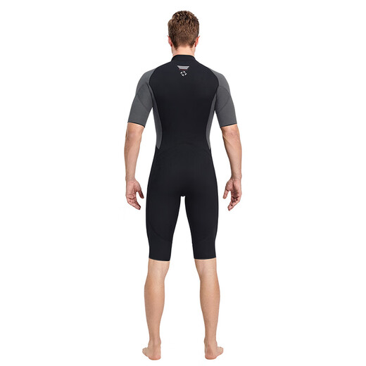 DIVE&SAIL one-piece short-sleeved shorts wetsuit 3MM men's diving wet suit thickened warm snorkeling surfing sailing jellyfish swimsuit black 2XL XX