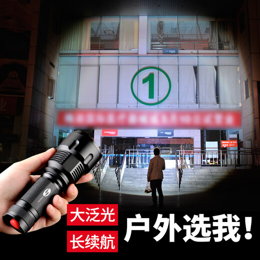 神鱼（SHENYU）手电筒强光可充电式户外超亮远射小型迷你便携家用耐用氙气led灯 9900w:18650锂电:一电一充