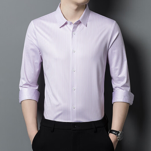 
JASONWOOD official authentic high-end brand men's long-sleeved shirt men's spring business casual middle-aged men's shirt blue plaid 9901 M /165 [Suggested 100-120 Jin [Jin equals 0.5 kg]]
