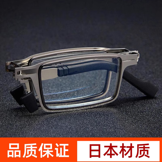 高清老花镜男便携式圆框防蓝光树脂折叠老花眼镜中老年女士抗疲劳 圆形防蓝光250度【61岁-65岁】
