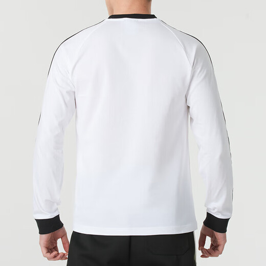 阿迪达斯 （adidas）三叶草长袖T恤男装2025夏季新款运动服圆领宽松时尚休闲套头衫 IA4879白色 XS
