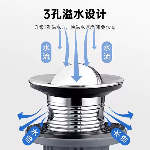 LESSO basin drain outlet pipe, retractable water pipe, bent water pipe, anti-odor seal, flap drain + drain pipe, Jingcang Straight Hair