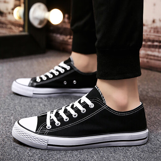Huili official website Fangshang Store Flag 2025 autumn new canvas shoes for men's trendy breathable casual cloth shoes trendy versatile board shoes low 6621 red [men's style] wide instep recommended to be large 40