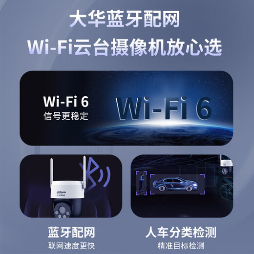 Dahua Camera inalámbrica Dahua Hogar al aire libre 5 millones Wifi Monitor 360 Grado Sin ángulo muerto con visión nocturna Teléfono móvil Remote Voice Cloud Billiard Machine DH-P5A