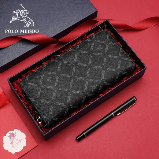 Paul Mesid portefeuille authentique en cuir en cuir 2025 NOUVEAUX PRODUCTIONS DE LUXE MENS LONGES MENSEUR VÉLICATION HEURNE BRAND HEURNE CLIP HIGHE TIBLE CLIP 3316-1 [Boîte en bois rouge + sac cadeau un ensemble emballage