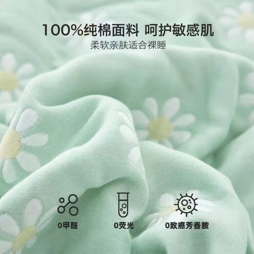 Cotton six-layer gauze thickened towel quilt four-season machine washable blanket pure cotton children's baby nap air-conditioning blanket Caiyun-Lan 90*100CM six-layer cotton gauze