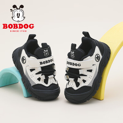 Babudou Children's Shoes Spring Boys' Sports Shoes Breathable Children's Toddler Shoes Fashion 102351091 Light Rice/Black 25