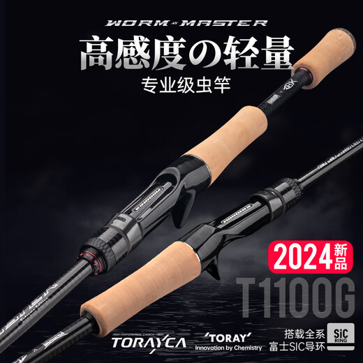 国王路亚路亚竿虫尊2024版鳜鱼虫竿超快调竞技竿导环独节/两节轻量 2.03米 -C682MH-枪柄-MH  两节