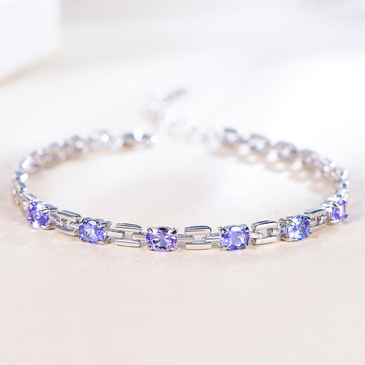 Chihuan Light Luxury Jewelry S925 Natural Tanzanite Craftsmanship Exquisite, Small, Elegant and Generous Women's Bracelet High-end Violet
