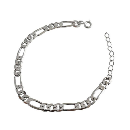 Guanpuge Fat Donglai same style men's platinum bracelet new platinum tank chain Cuban NK chain women's personality niche simple k gold bracelet width 4mm long 16.5cm