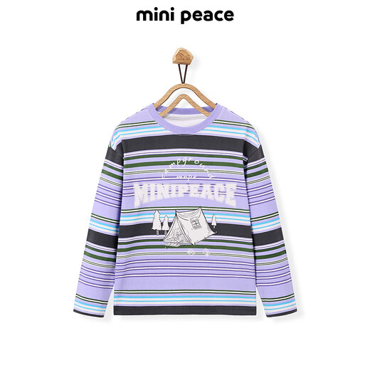 Minipeace PeaceBird Children's Clothing Boys Camiseta de manga larga FACPF1416 Dusk Purple 130cm