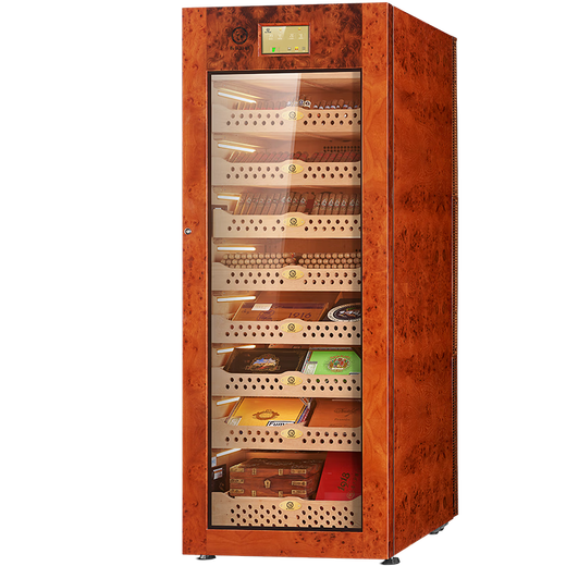 Bulldog cigar cabinet, constant temperature and humidity control, cedar wood compressor, cigar humidifier, red wine cabinet, dual-purpose ammonia removal, WiFi energy-saving, frequency conversion fingerprint lock, large capacity VC528, fourth generation high-end solid wood VC528+1790mm high