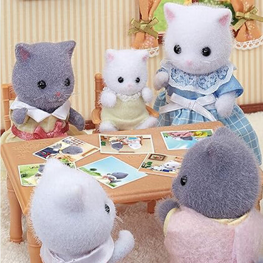 Sylvanian Families Version japonaise de la mère de chat perse, jeu de poupées de joueurs de fille de maison, cadeau d'anniversaire pour les enfants
