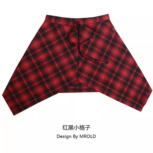 JIOESC plaid skirt butt curtain for women one piece small butt curtain autumn and winter wear artifact layered with pants high street hip-hop male red and black small grid regular one size fits all (80-180Jin Jin is equal to 0.5 kg)
