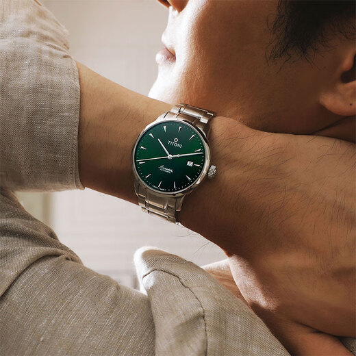Plum Blossom (Titoni) Swiss Watch Aerial Spellord Серия бизнеса Простые автоматические механические мужские часы Женская пара смотрит на мужские часы 40 мм 83733-S-673