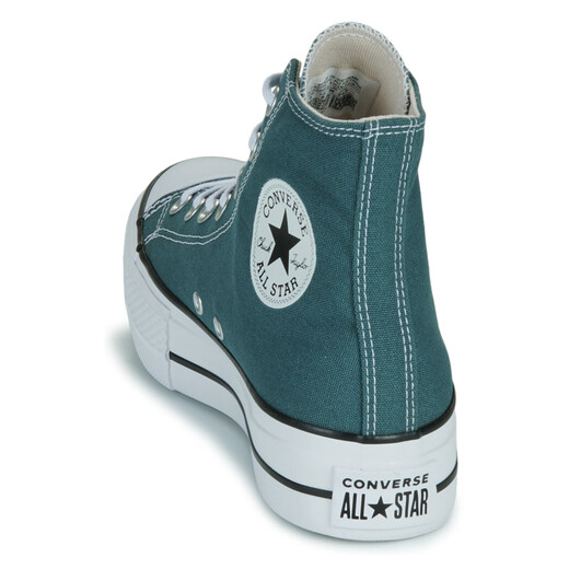 
Converse women's shoes thick-soled heightened canvas shoes sports shoes CHUCK green 2025 new high-top sneakers A12596C green 35