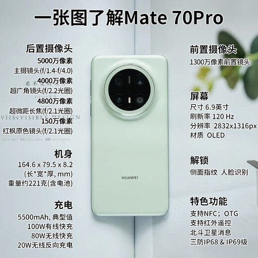 Huawei mate70pro 24 issues | Interest-free New product mobile phone satellite message NFC infrared remote control high-end Hongmeng system HarmonyOS Pioneer Edition Premium version optional Obsidian Black 12GB+512GB Full Netcom Premium Edition Interest-free version 12 issues