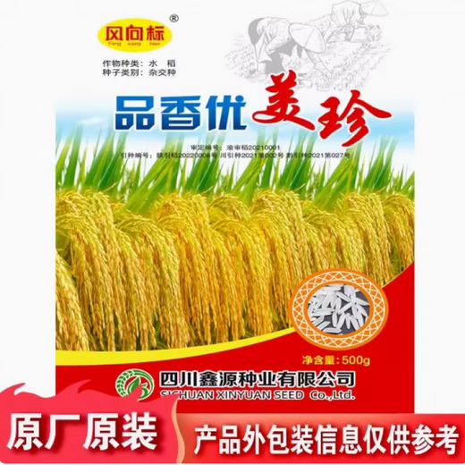 High-yield first-grade fragrant rice rice seeds, fragrant and elegant, hybrid rice, disease-resistant and lodging-resistant fragrant rice, long-grain rice, large ear length/intense ears/first-grade fragrant rice 1 bag 1Jin Jin is equal to 0.5 kg