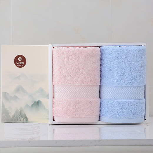 Grace antibacterial towel 2 Chinese style gift box Pure cotton terry adult enlarged towel soft and absorbent 76*35cm
