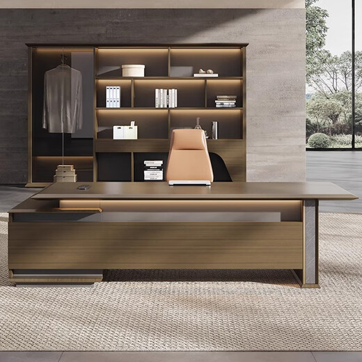 Yuehui high-end CEO boss desk office desk and chair combination modern light luxury chairman leadership office desk executive desk 1.8 meters boss desk