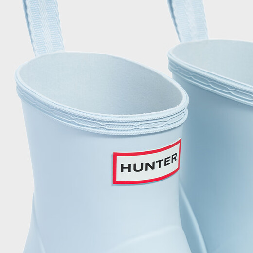 HUNTER移动绿洲女士酷玩雨靴户外防水防滑露营雨鞋透明底短靴女靴 节日蓝拼黄/FSP 36