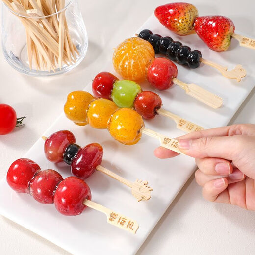 Lan Shengjia candied haws skewers, candied haws skewers, bamboo skewers, fruit forks, one-time making tools and materials, a complete set of candied haws skewers - DIY making tools, candied haws skewers, 50 pieces, 12cm bamboo skewers