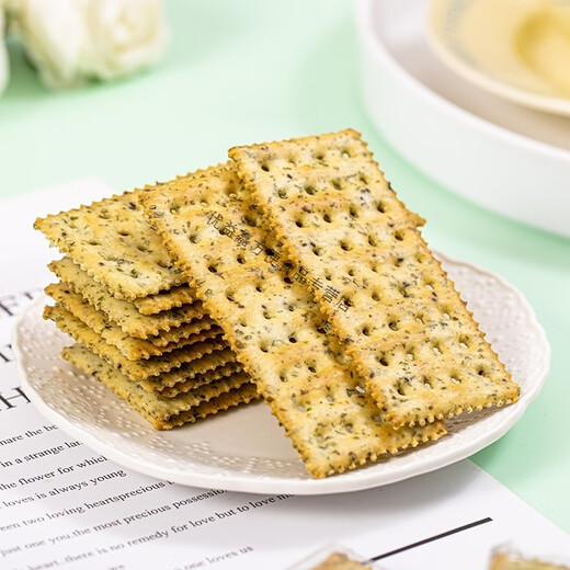 品味本铺苏打饼干海盐味奇亚籽海苔味发酵咸味 海盐味756g*1袋