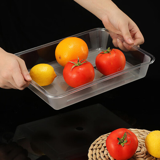 Xu Nian transparent braised vegetable cold dish display plate commercial cooked food tray plastic box plate rectangular square plate 27*21*4.5 without cover