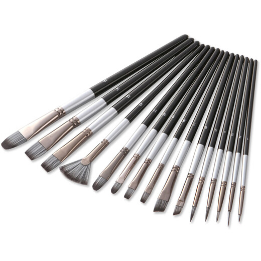 15 Nylon Haarkunstpinsel schwarze weiße Nylon Haar Aquarell