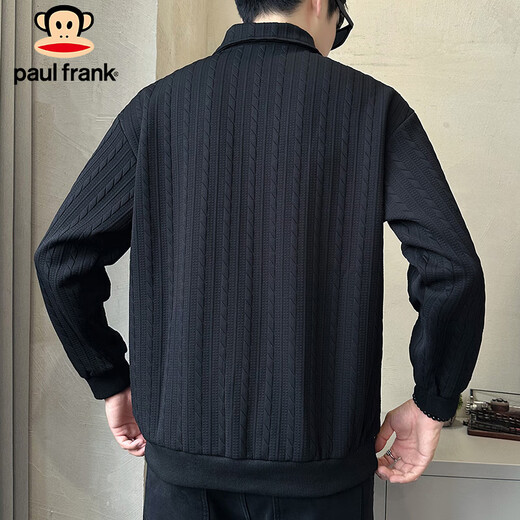 Толстовка Paul Frank, мужская тяжелая весенне-осенняя повседневная рубашка-поло, верхняя куртка, мужская черная 2XL