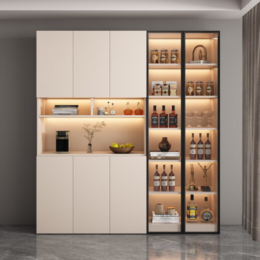 
Solid wood side cabinet high cabinet modern simple wall integrated dining storage cabinet living room wine cabinet entrance cabinet can be customized style 12240*40*220 solid wood ecological board