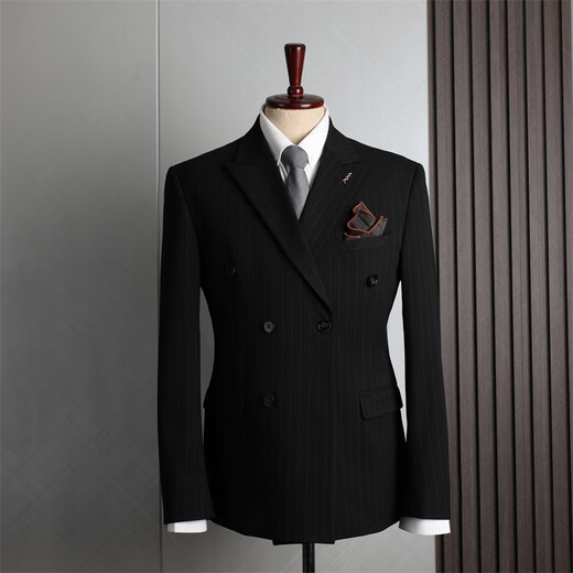 DK high-end men's lapel suit suit men's double-breasted jacket formal business casual small suit two-piece light brown (suit + trousers) M (100-110Jin Jin equals 0.5 kg)