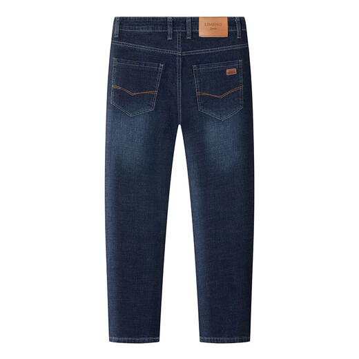 LIMENG jeans men's straight-leg loose stretch large size casual jeans for all seasons trend blue gray (regular) 33