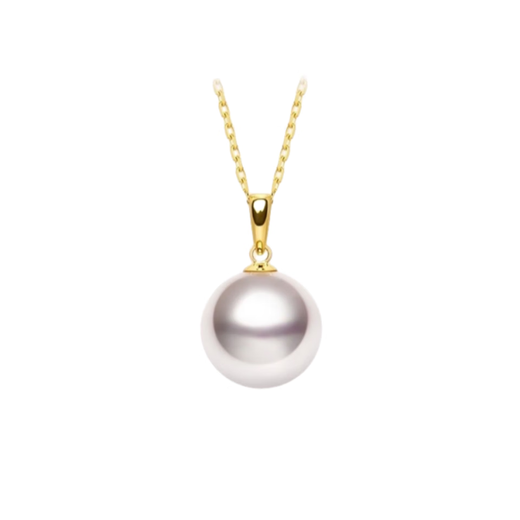 Pingyan seawater pearl pendant single necklace thick gold buckle head melon seed buckle simple women melon seed buckle comes with silver chain 9 o'clock 5-10mm
