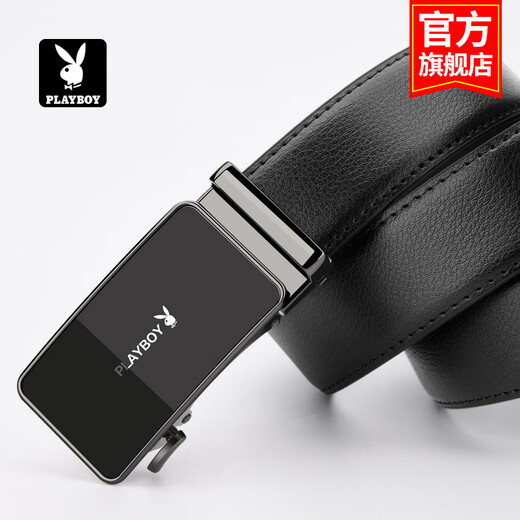 Playboy (PLAYBOY) belt men's genuine leather automatic buckle belt cowhide trouser belt young and middle-aged birthday gift for boyfriend and dad gift box business special model