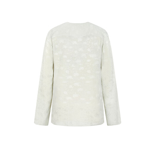 LESS New Chinese Style Fake Two-piece Shirt for Women Artistic Wrapped Mulberry Silk Jacquard V-neck Top for Women 2P1211330 330 Pink Gray Green M