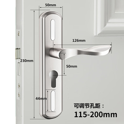 Primary door lock Bedroom door lock Indoor door lock Adjustable universal door lock without modification Door lock Double hole adjustable hole distance