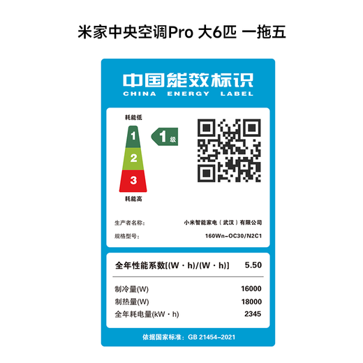 Xiaomi (MI) Mijia central air conditioner, multi-split, one to four/five/six, full DC frequency conversion, Pro super first-class energy efficiency, one price all-inclusive, smart wired controller, 3 rows of condensers, large 6 horsepower, first-class energy efficiency, one to five, four rooms and one living room