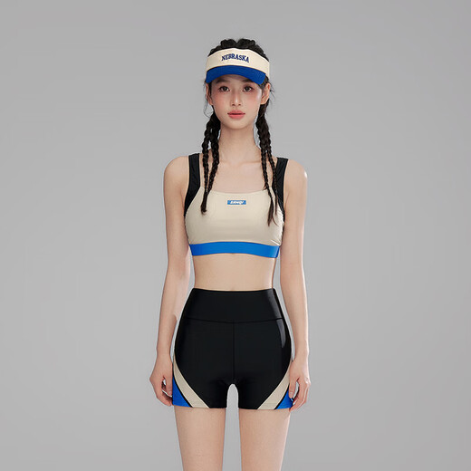 Sanqi swimsuit women's conservative split three-piece sports long-sleeved blouse to cover the flesh and look slimming hot spring seaside swimwear 2XL