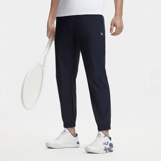 FILA moisture-absorbent quick-drying/cooling men's sweatpants men's basic ice silk dry tennis cuffed knitted trousers RD Sapphire Blue M
