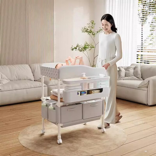 DEARVADER diaper table baby care table portable multi-function foldable bathing basic model - light gray
