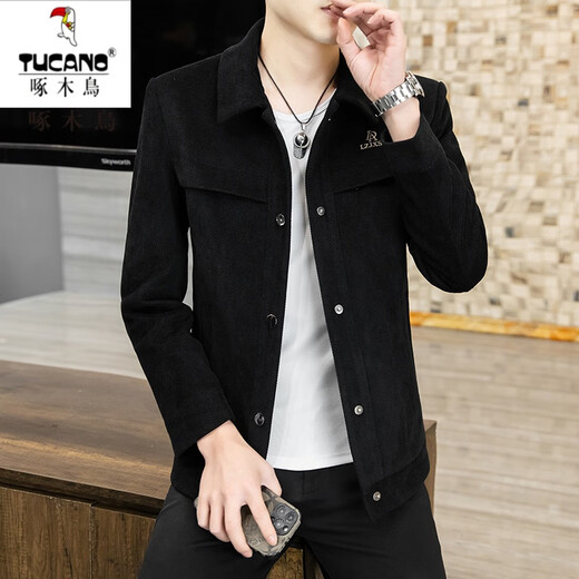 Woodpecker Men's Spring and Automn Mabet Honey Casual Abel Veste Men's Men's Men's Slim Youth Top Khaki 695 à XL