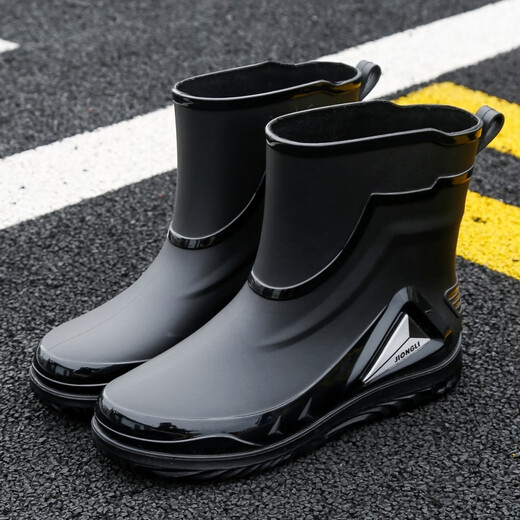 JCZS Bottes de pluie de qualité allemande Chaussures d'eau à tube moyen et à la mode de l'usure non glissante pour les hommes Nés Boîtes en caoutchoucs Summer